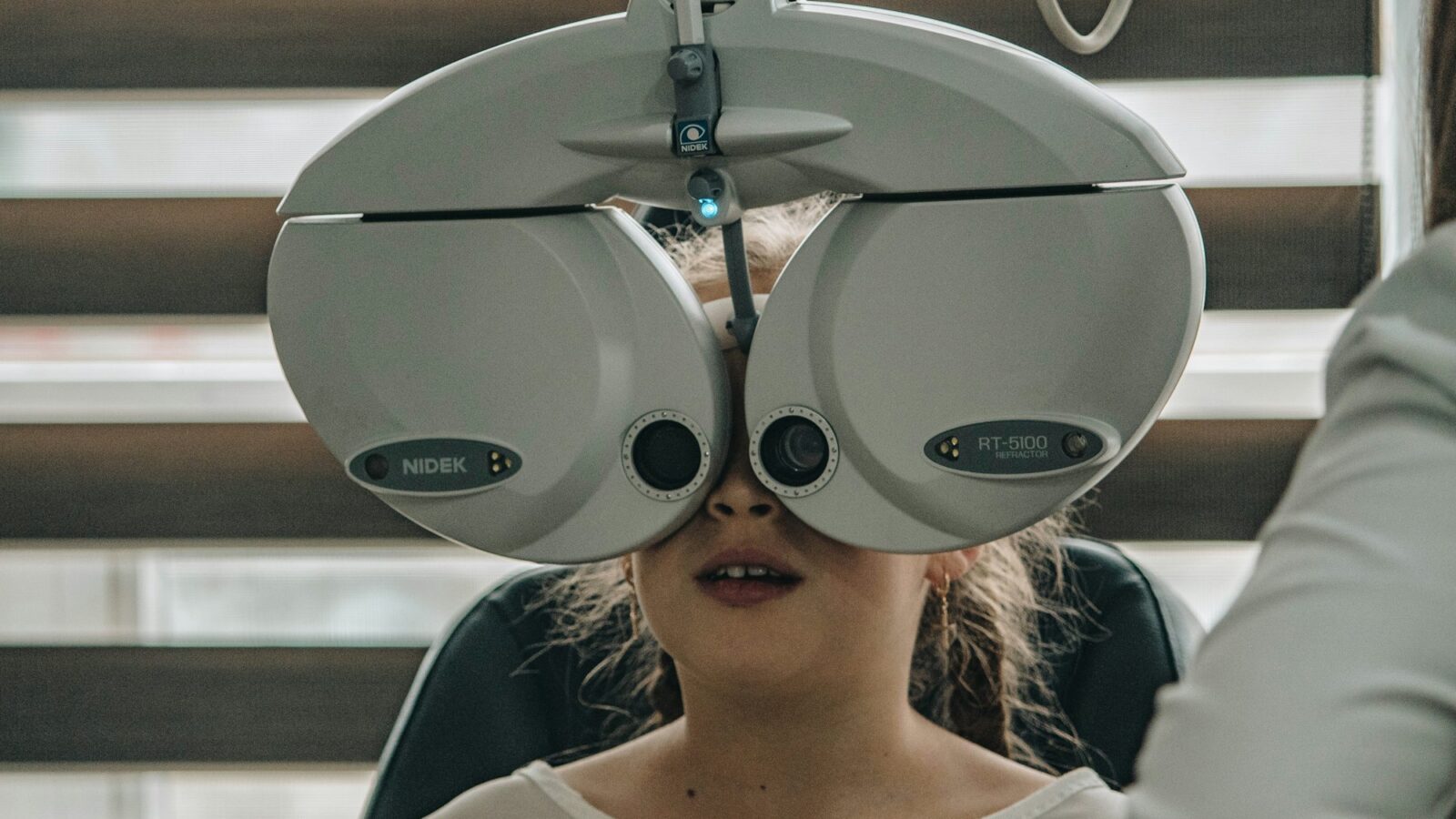 An eye examination machine in a clinic