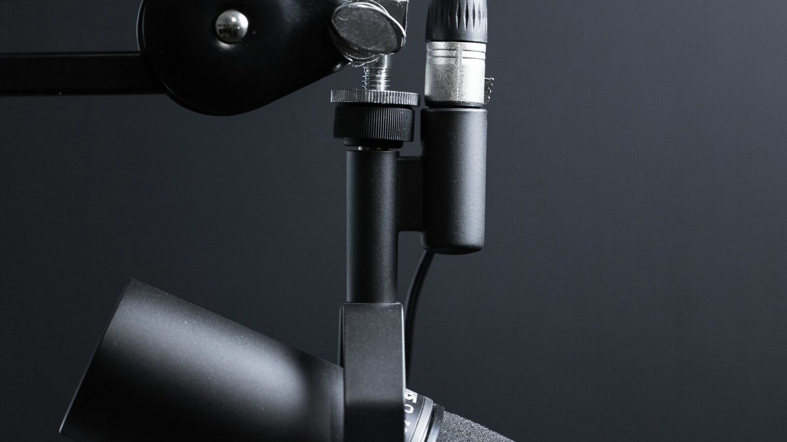 A microphone ready to record