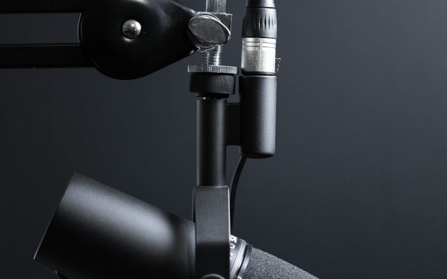 A microphone ready to record