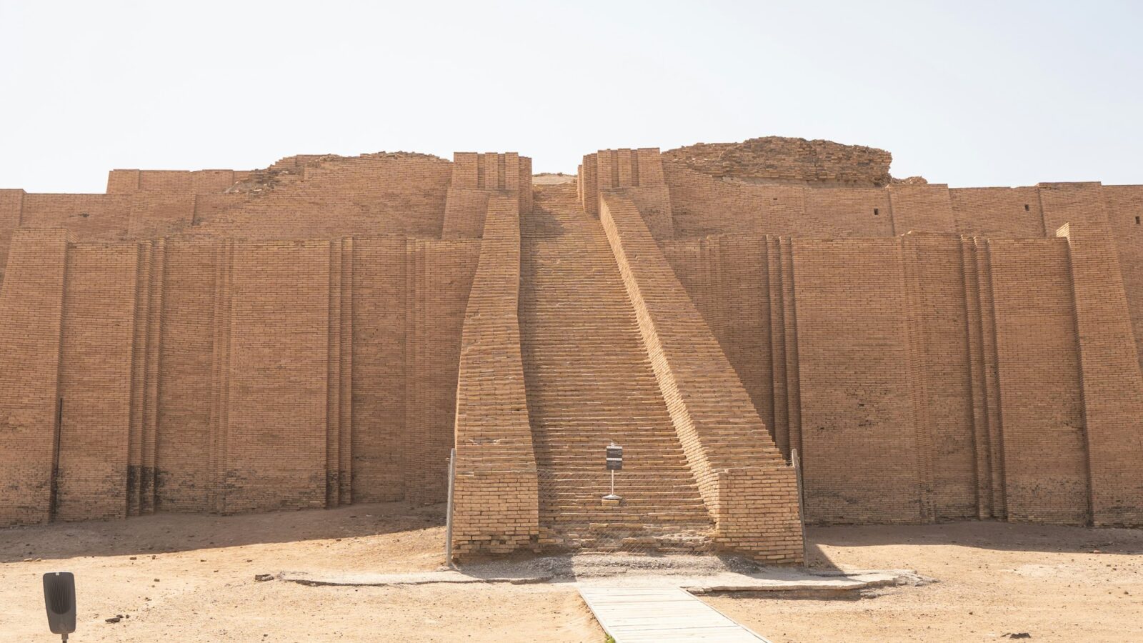 Ancient brick ruins in a desert landscape