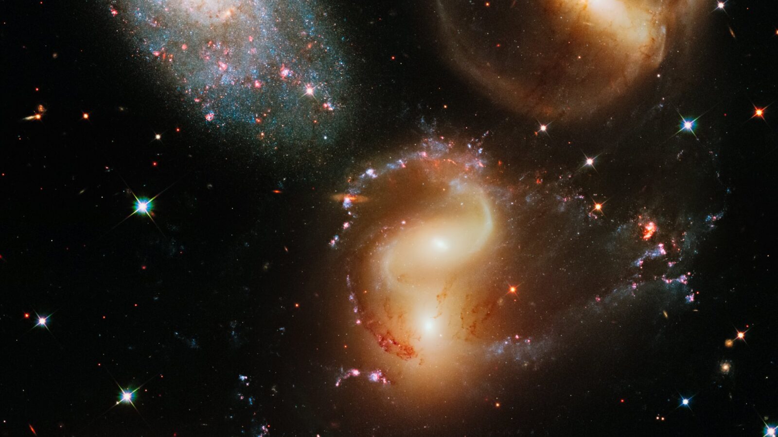 Distant galaxies photographed by the Hubble Space Telescope