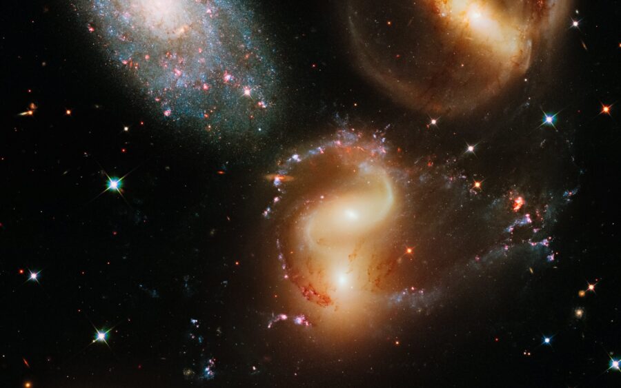 Distant galaxies photographed by the Hubble Space Telescope